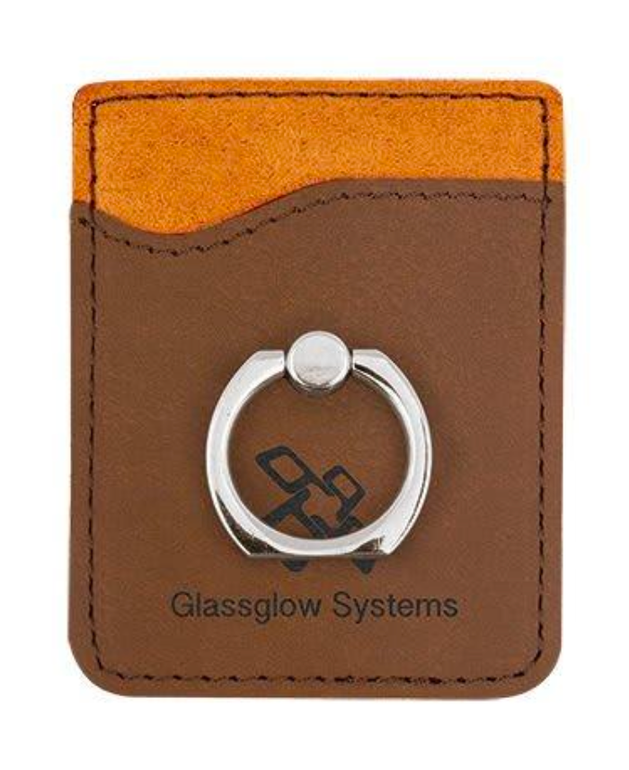 Personalized Leatherette Phone Wallet with Ring