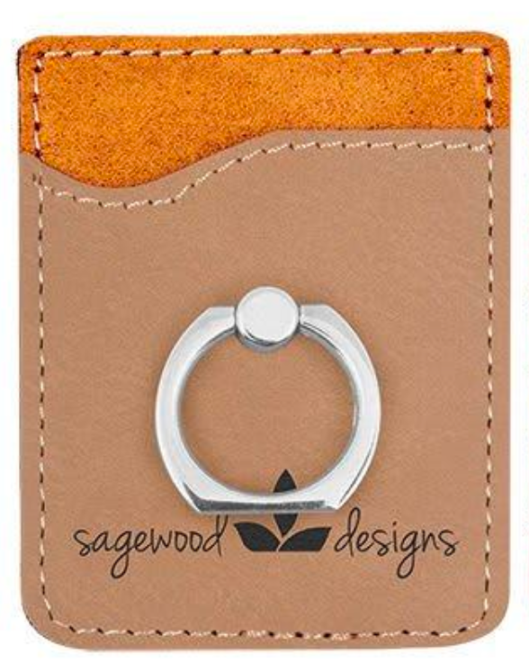 Personalized Leatherette Phone Wallet with Ring