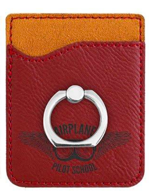 Personalized Leatherette Phone Wallet with Ring