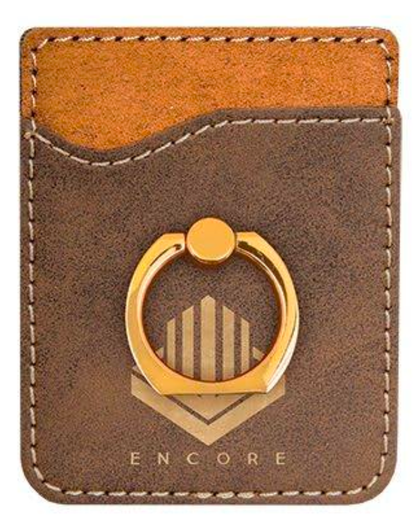 Personalized Leatherette Phone Wallet with Ring