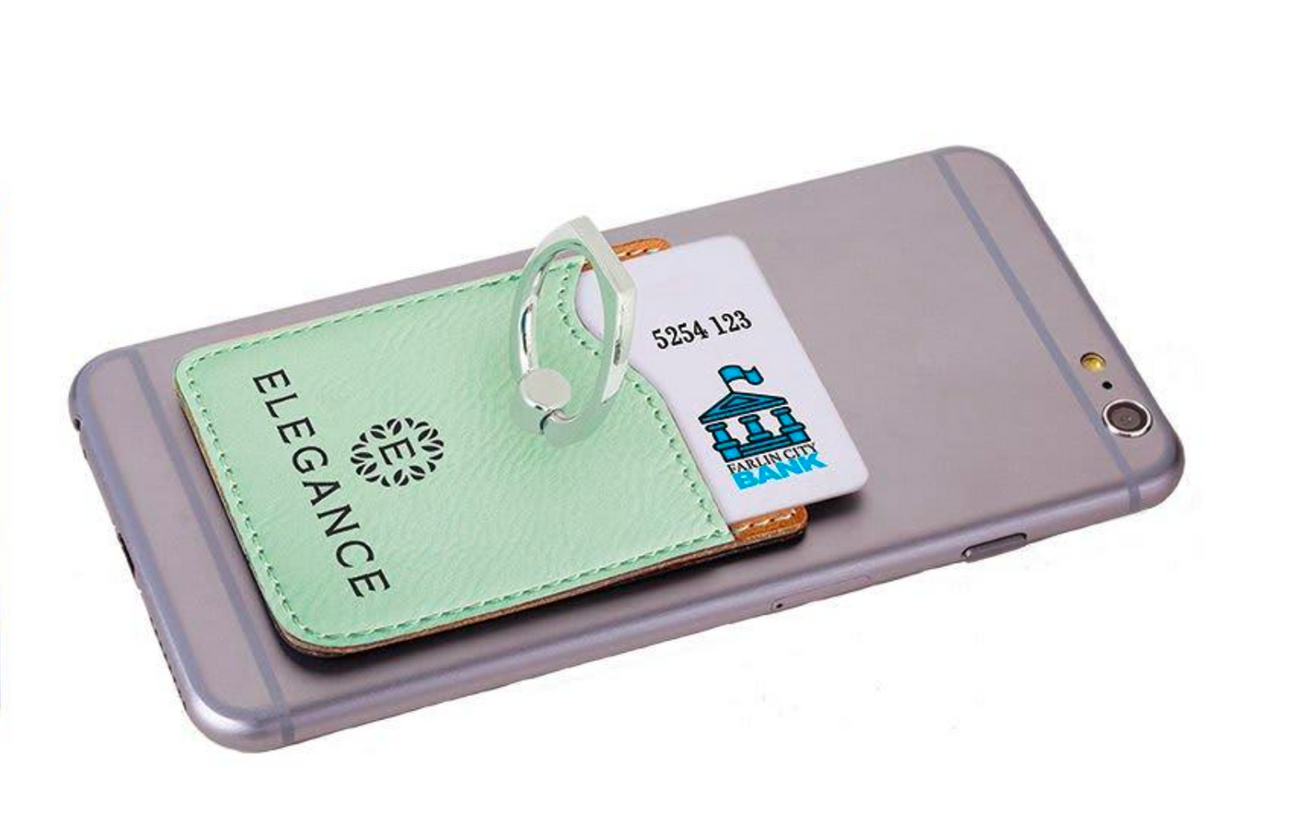 Personalized Leatherette Phone Wallet with Ring